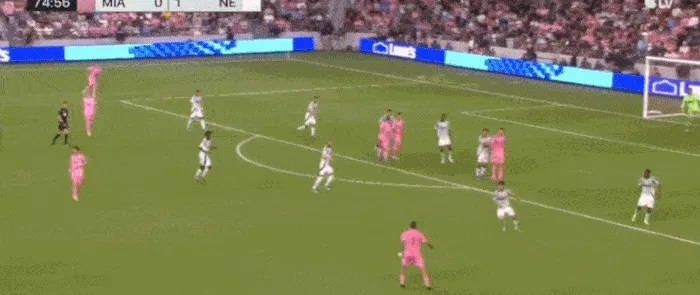 迈阿密打出精彩定位球配合，贝尔特拉梅破门，1-1